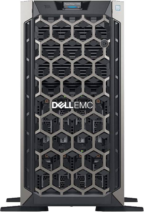 Dell PowerEdge T340 tower server with Intel Xeon E-2124, 32GB DDR4 RAM, 8TB storage, RAID, iDRAC9, renewed.