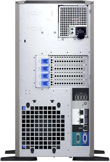 Dell PowerEdge T340 tower server with Intel Xeon E-2124, 32GB RAM, 16TB storage, Windows 2016, RAID, single PSU, renewed.