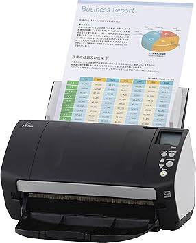 Fujitsu Fi-7160 sheetfed scanner with 600 dpi optical resolution, 24-bit color, 8-bit grayscale, USB connection, product model PA03670-B055.