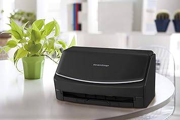 Fujitsu ScanSnap iX1500 color duplex document scanner with touch screen in black, suitable for Mac and PC.