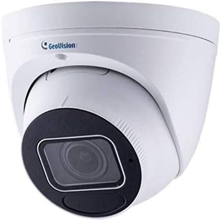 Geovision GV-EBD4813 4MP IR outdoor AI network dome camera with 2.7-13.5mm varifocal lens, mounted outdoors for security monitoring