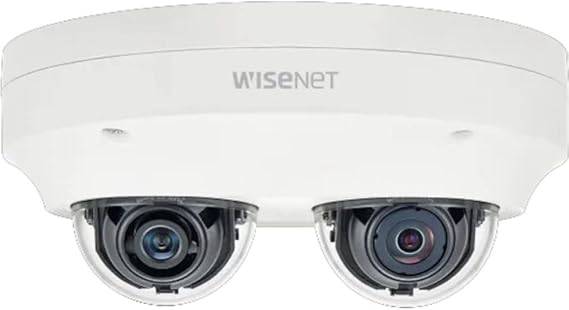 Beaver Computer HANWHA TECHWIN PNM-7002VD 2MP outdoor dome camera showing the black weatherproof camera with mounting bracket.