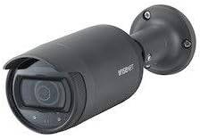 Hanwha Techwin LNO-6022R 2MP IR PoE outdoor network bullet camera with 4mm fixed focal lens, weather-resistant design.
