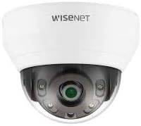 Hanwha Techwin QND-6012R 2 MP indoor dome camera with IR, 2.8mm lens, RJ45 connection, suitable for security surveillance.