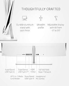 HP 27 Pavilion All-in-One PC, 10th Gen Intel i7-10700T Processor, 16 GB RAM, Dual Storage 512 GB SSD and 1TB HDD, Full HD IPS 27 inch Touchscreen, Windows 10 Home, Keyboard and Mouse (27-d0072, 2020)
