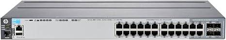 HP 2920-24G J9726A network switch with 24 Gigabit ports, shown in a professional office setup
