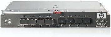 HP AG641A StorageWorks MDS 9124e Fabric Switch by Beaver Computer, front view of network switch with multiple ports and LED indicators.