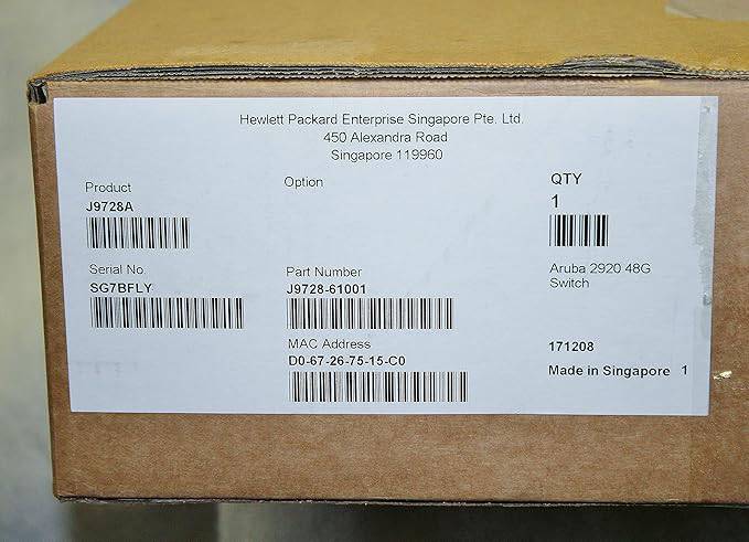 HP Aruba J9728A 2920-48G 48-Port Gigabit Switch