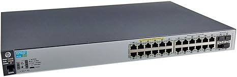 HP J9773A E 2530-24G-PoE+ managed switch with 24 Gigabit Ethernet ports, 4 SFP ports, desktop or rack-mountable, PoE+ support.