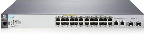 HP J9779A Aruba 2530-24 24-port Gigabit PoE+ Ethernet network switch with LED indicators and port labels.