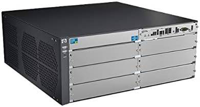 HP J9821AR Aruba 5406R zl2 managed rack-mountable switch with multiple ports and Ethernet connections.