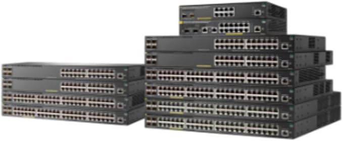 HP Aruba 2930F 48G switch with 4 SFP+ ports, network hardware with multiple Ethernet ports and SFP+ uplink slots.