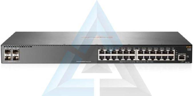 HP JL354A Aruba 2540 24G 4SFP+ switch with 24 Ethernet ports and 4 fiber SFP+ ports, designed for network connectivity.