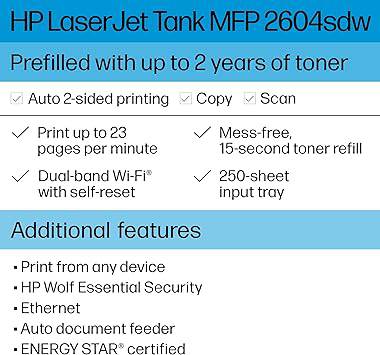 HP Laserjet Tank MFP 2604sdw Printer white 16.5 x 13.6 x 12.26 - 2604sdw