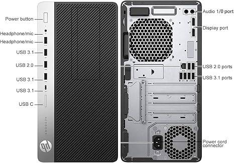 Beaver Computer HP ProDesk 600 G3 mini tower desktop PC with Intel i7-7700, 16GB RAM, 512GB SSD, 1TB HDD, HDMI, Wi-Fi, Bluetooth, Windows 11 Pro