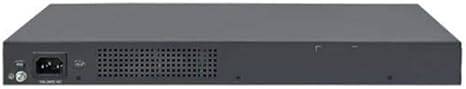 HPE HP 1420-24G-2SFP switch by Beaver Computer showing front panel with 24 Ethernet ports and 2 SFP fiber ports