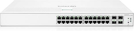 HPE Networking Instant On Switch Series 1930 24-Port Gb Layer 2+ Ethernet switch with 24 Gigabit ports, 4 SFP+ ports, US power cord