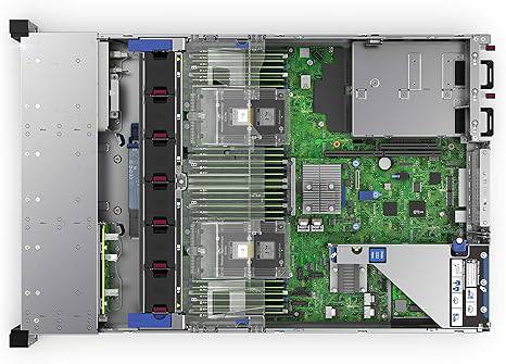 HPE ProLiant DL380 Gen10 Rack Server with Intel Xeon 4210, 32GB RAM, and 8 SFF drive bays, shown in a data center setting.