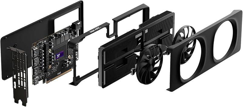 Intel Arc B580 Limited Edition graphics card by Beaver Computer, shown with sleek design and branding details.