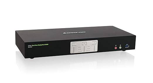 IOGEAR 2-Port 4K Dual View DisplayPort KVMP with USB 3.0 Hub and Audio w/Full Set of Cables (GCS1942 TAA Compliant) - GCS1942