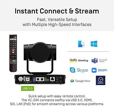 IPEVO VC-Z4K UHD 4K PTZ Camera: 1/2.8