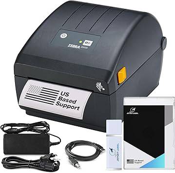 Beaver Computer JetSet Zebra ZD220 Label Printer with USB, 4-inch thermal printing, 203 DPI, EZPL, model ZD22042-D01G00EZ