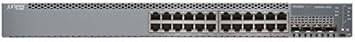 Juniper Networks EX2300-48T 48-port Ethernet switch with 10/100/1000BASE-T ports, displayed on a desk with connected cables