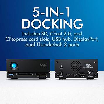LaCie 1big Dock 2TB External Solid State Drive Desktop SSD – Thunderbolt 3 FireCuda NVMe SSD up to 2800 MB/s for Mac and PC Desktop, Data Recovery (STHW2000800)