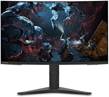 Lenovo G32qc-10 31.5-inch QHD curved gaming monitor with narrow bezels, adjustable stand, HDMI, DisplayPort, and AMD FreeSync.