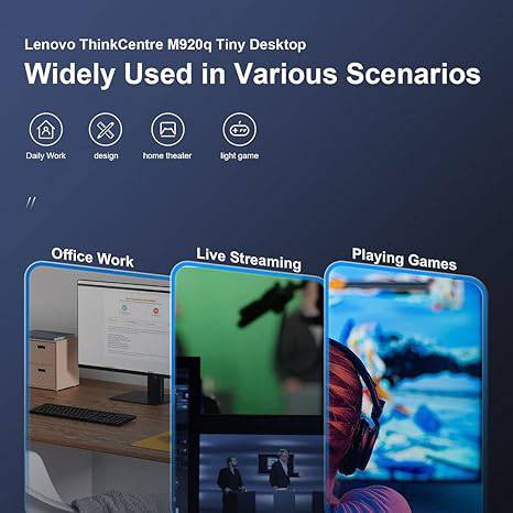 Lenovo Mini PC Windows 11 Pro ThinkCentre Tiny M920q Micro Computer Desktop, Intel i5-8600T 16GB RAM 512GB NVMe M.2 SSD+New 1TB Solid State Drive,AX210 Wi-Fi 6E Bluetooth HDMI Type-C (Renewed)