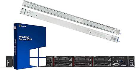 Lenovo ThinkSystem SR250 rack server bundle with rail kit, Intel Xeon E-2136, 32GB DDR4, 16TB HDD, Windows Server 2019, RAID setup