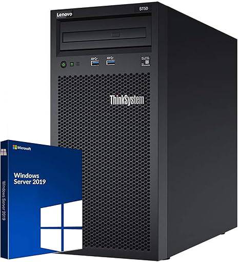 Lenovo ThinkSystem ST50 Tower Server Bundle with Windows Server 2016, Intel Xeon CPU, 32GB DDR4 RAM, 6TB HDD storage, JBOD RAID