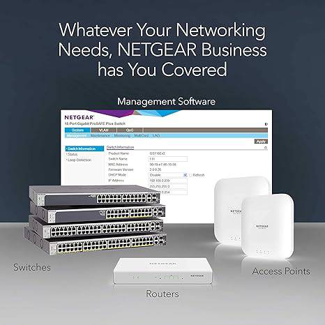 NETGEAR 8-Port PoE Gigabit Ethernet Plus Switch GS108PEv3 with managed setup, 4 PoE ports at 53W, desktop or wall mount options