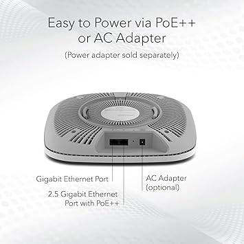 NETGEAR Cloud Managed Wireless Access Point (WAX630E) - WiFi 6E Tri-Band AXE7800 Speed | Mesh | MU-MIMO | 802.11axe | Insight Remote Management | PoE++ | Power Adapter not Included - WAX630E