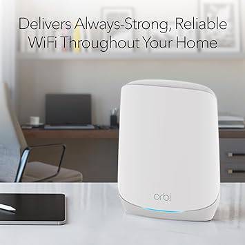 NETGEAR Orbi Tri-Band WiFi 6 Mesh Network System (RBK762S) – Router + 1 Satellite Extender, Security Features, Up to 5.4 Gbps, Covers up to 5,000 sq. ft, 75 Devices, Free Armor Security - RBK762S
