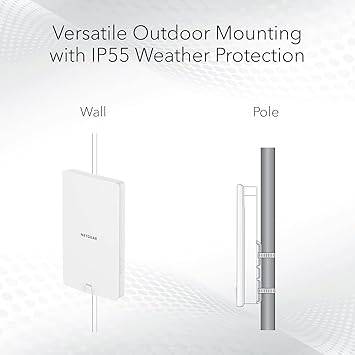 NETGEAR Wireless Outdoor Access Point (WAX610Y) - WiFi 6 Dual-Band AX1800 Speed | Up to 200 Devices | 1x2.5G Ethernet Port | IP55 Weatherproof | 802.11ax | Insight Remote Management | PoE+ Powered - WAX610Y