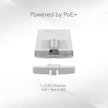NETGEAR Wireless Outdoor Access Point (WAX610Y) - WiFi 6 Dual-Band AX1800 Speed | Up to 200 Devices | 1x2.5G Ethernet Port | IP55 Weatherproof | 802.11ax | Insight Remote Management | PoE+ Powered - WAX610Y