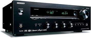 Onkyo TX-8270 2-channel network stereo receiver with 4k HDMI ports, black front panel, and control knobs.