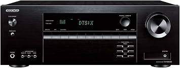 Onkyo TX-NR5100 7.2-channel 8K smart AV receiver with sleek front panel, showcasing various connection ports and control buttons.
