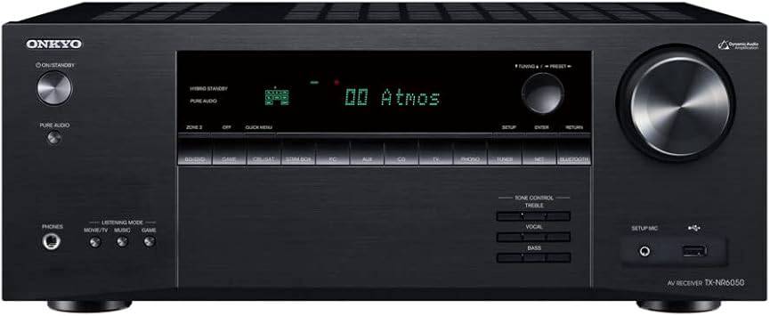 Onkyo TX-NR6050 7.2-Channel Network Home Theater Smart AV Receiver 8K/60, 4K/120Hz - TX-NR6050