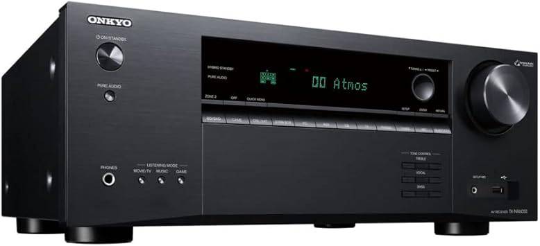 Onkyo TX-NR6050 7.2-Channel Network Home Theater Smart AV Receiver 8K/60, 4K/120Hz - TX-NR6050