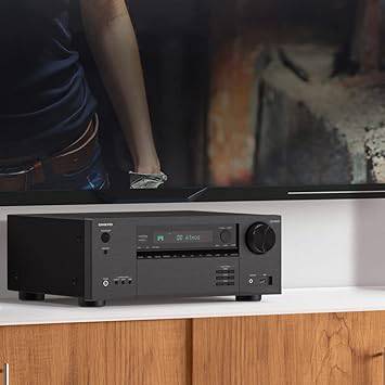Onkyo TX-NR6050 7.2-channel network home theater AV receiver with 8K/60 and 4K/120Hz support, featuring a sleek front panel.