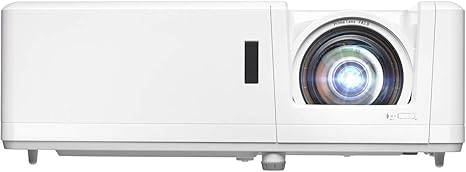 Optoma GT1090HDR short throw laser home theater projector with 4K HDR, 4,200 lumens, lamp-free operation, and 30,000-hour longevity