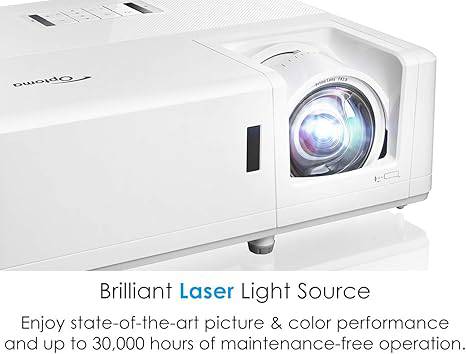 Optoma GT1090HDR Short Throw Laser Home Theater Projector | 4K HDR Input | Lamp-Free Reliable Operation 30,000 hours | Bright 4,200 lumens for Day and Night | Short Throw