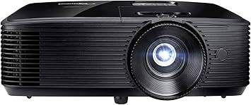 Optoma H190X home and outdoor movie projector with HD 720p/1080p support, 3D compatibility, built-in speaker, compact design.