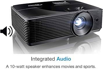 Optoma H190X Affordable Home & Outdoor Movie Projector, HD Ready 720p + 1080p Support, 3D-Compatible, Speaker Built in - H190X - E9PX7D701EZ2