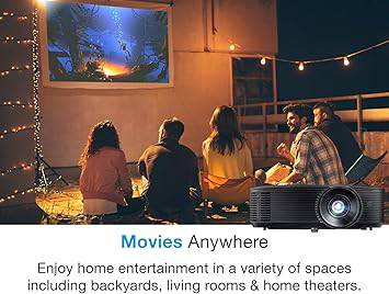 Optoma H190X Affordable Home & Outdoor Movie Projector, HD Ready 720p + 1080p Support, 3D-Compatible, Speaker Built in - H190X - E9PX7D701EZ2