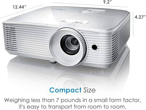 Optoma W335 WXGA DLP Professional Projector | Bright 3800 Lumens | Business Presentations, Classrooms, or Home | 15,000 hour lamp life | Speaker Built In | Portable Size