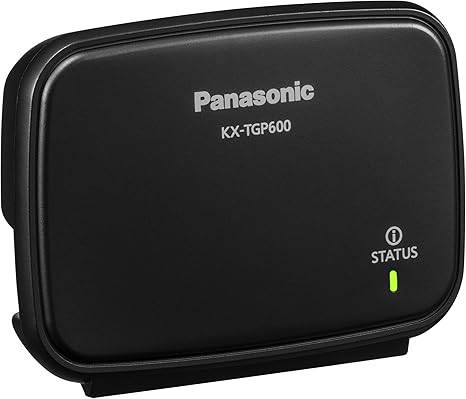 Panasonic KX-TGP600G SIP/DECT base unit for VoIP phones, shown with its sleek design and connection ports.