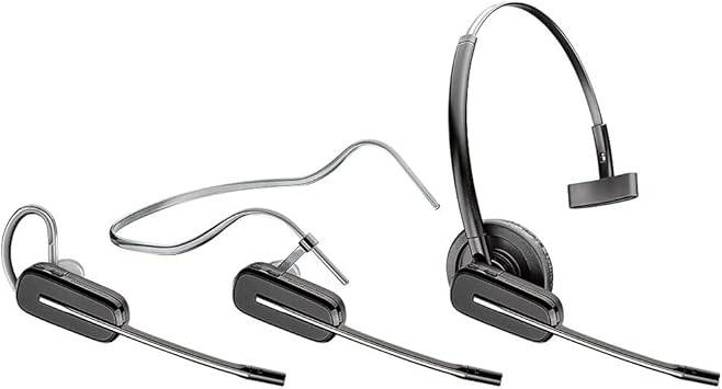 Plantronics Savi 8240-M Office DECT wireless convertible headset with microphone and headband for Microsoft Office use.